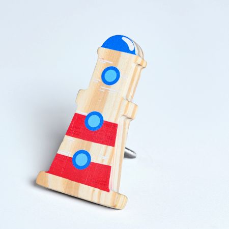 Handmade Pine Wood Lighthouse Coastal Furniture Knob